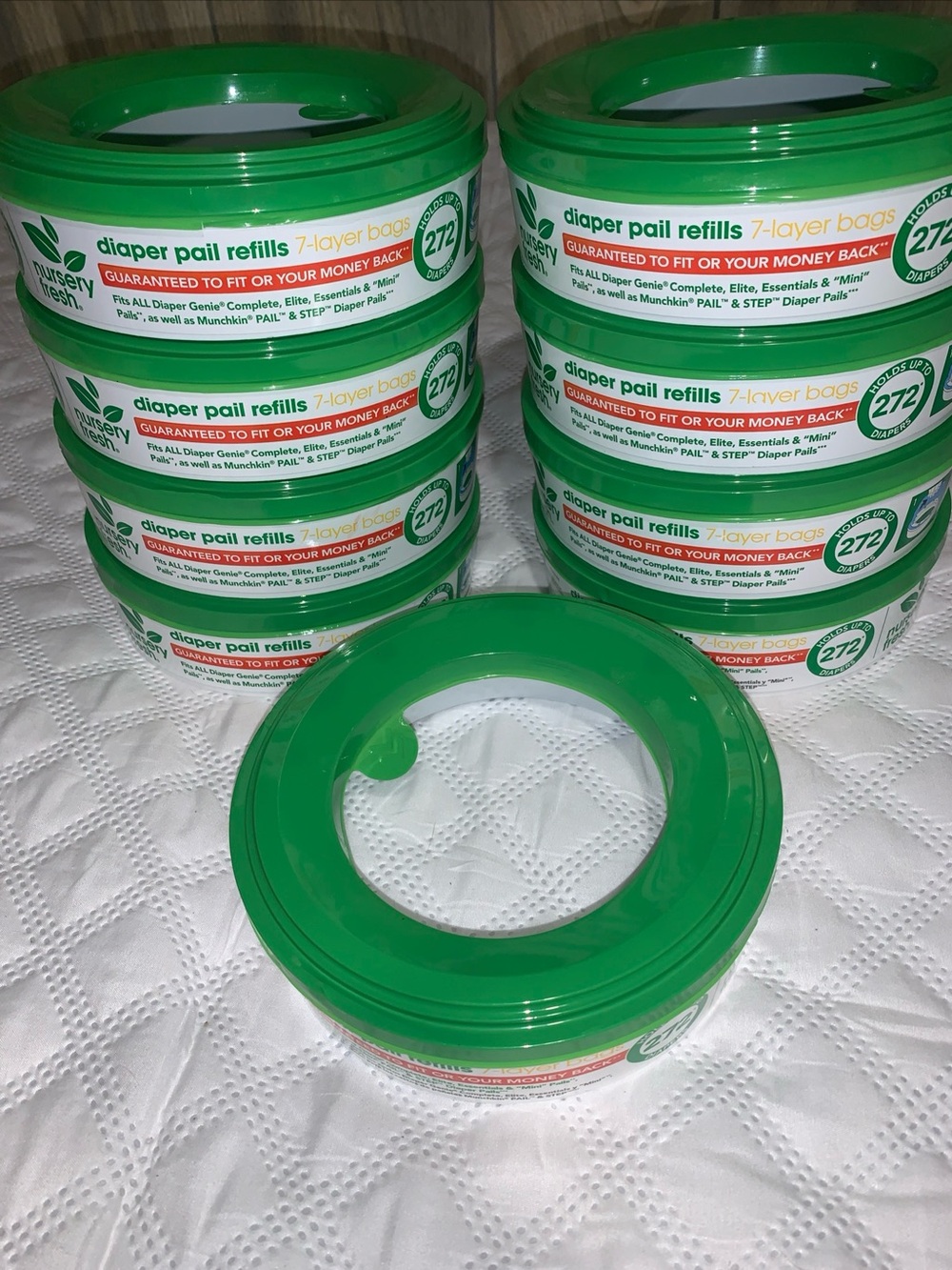 Nursery Fresh 7 Layer Diaper Pail Refill Rings for Diaper Genie (9 Pk)
